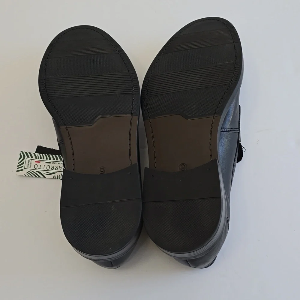 NWT Made In Italy Parrotto Men's Genuine Leather Loafers Shoes Black Size 9
